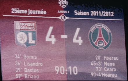 Lyon 4-4 Paris SG